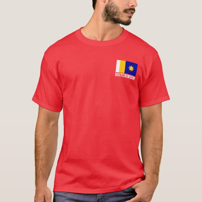Flagge von Hutchinson, T - Shirt Kansas (Vorderseite)