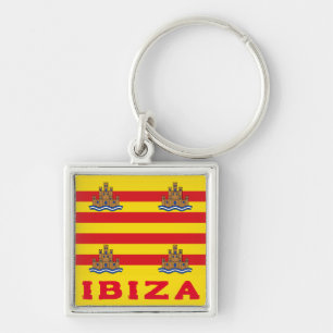 Flagge von Ibiza, SPANIEN Schlüsselanhänger
