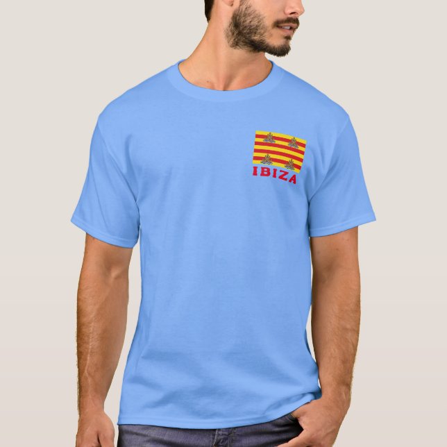 Flagge von Ibiza, SPANIEN T-Shirt (Vorderseite)