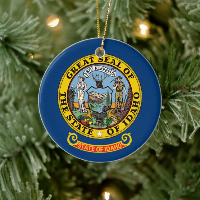 Flagge von Idaho Keramik Ornament (Baum)