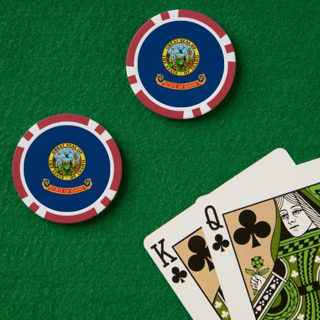 Flagge von Idaho Pokerchips (Pokertisch (doppelt))