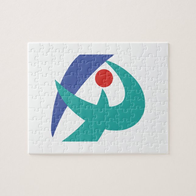 Flagge von Iga, Mie, Japan Puzzle (Horizontal)