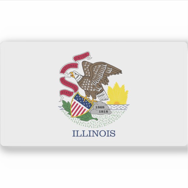 Flagge von Illinois Aufkleber (Vorderseite)