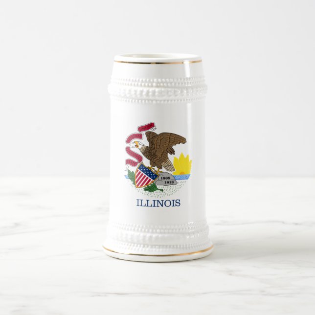 FLAGGE VON ILLINOIS BIERGLAS (Mittel)