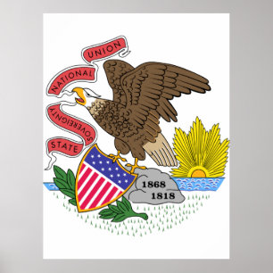 Flagge von Illinois Poster