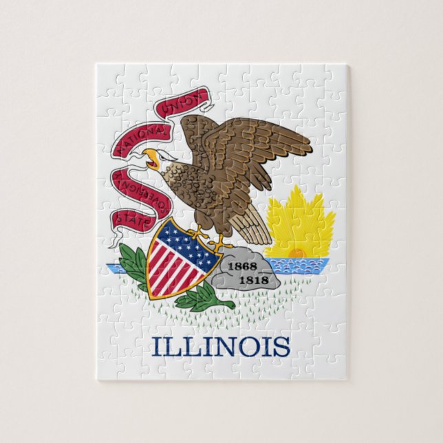 FLAGGE VON ILLINOIS PUZZLE (Vertikal)