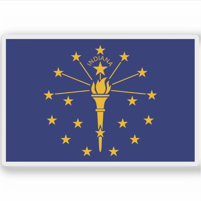 Flagge von Indiana Aufkleber (Vorderseite)