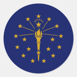 Flagge von Indiana Runder Aufkleber