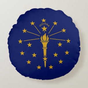 Flagge von Indiana Rundes Kissen