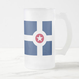 Flagge von Indianapolis, Indiana Frostglas Bier M Mattglas Bierglas