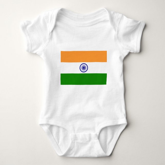 Flagge von Indien - तिरंगा - भारतकाध्वज Baby Strampler (Vorderseite)