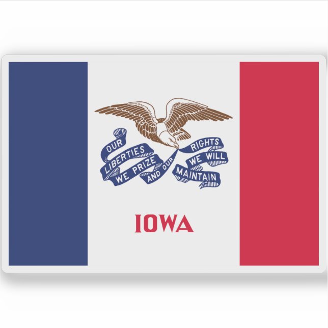 Flagge von Iowa Aufkleber (Vorderseite)