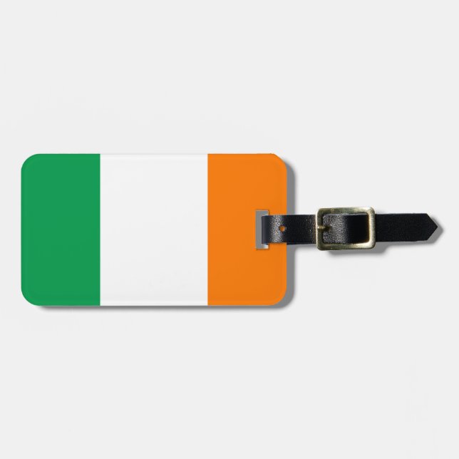 Flagge von Irland-Gepäckanhänger mit Lederband Gepäckanhänger (Vorderseite horizontal)