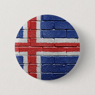 Flagge von Island Button