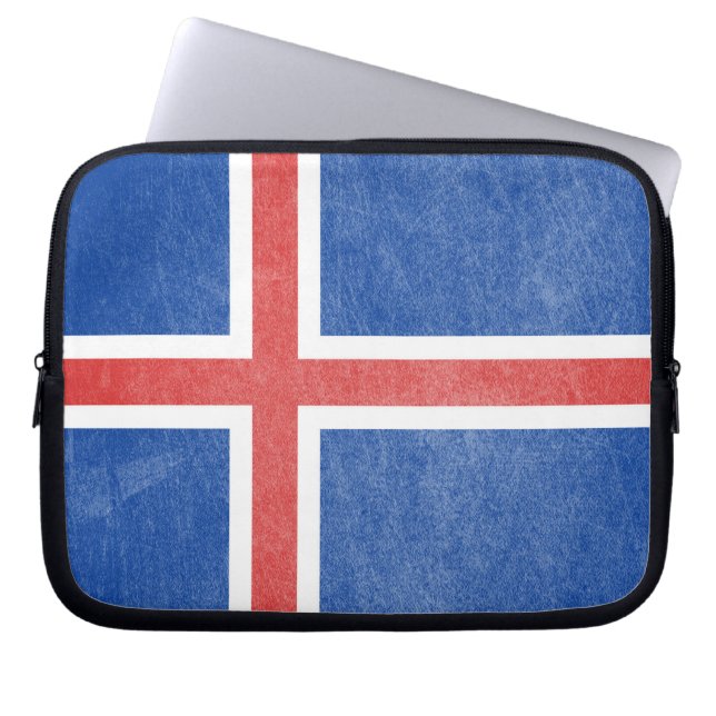 Flagge von Island Grunge Laptopschutzhülle (Vorderseite)