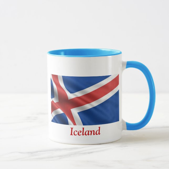 Flagge von Island Tasse (Rechts)