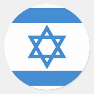 Flagge von Israel Runder Aufkleber
