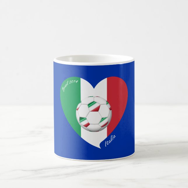 Flagge von ITALIEN FUSSBALL und Nationalelfe 2014 Tasse (Mittel)
