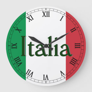 Flagge von Italien Große Wanduhr