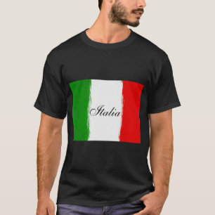 Flagge von Italien. I Liebe Italien. Text T-Shirt