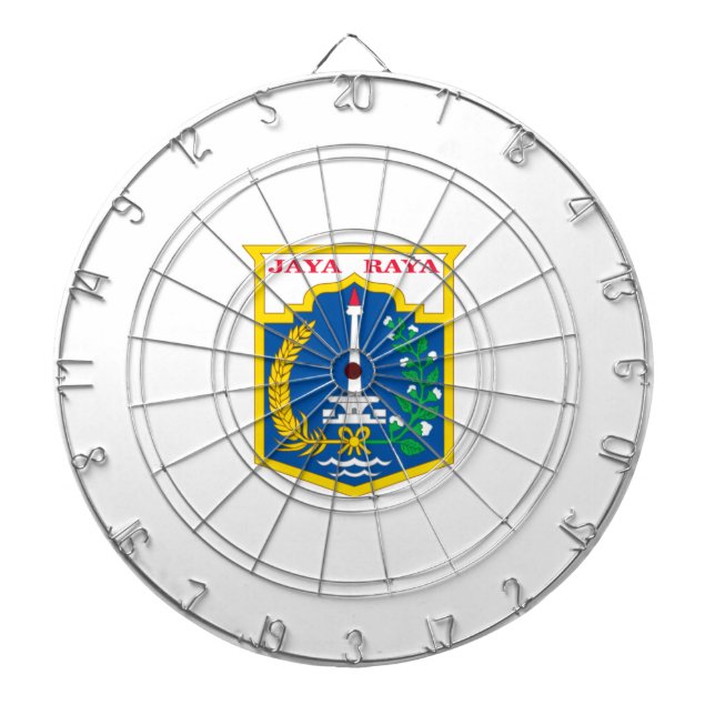 Flagge von Jakarta (Stadt der indonesischen Haupts Dartscheibe (vorne)