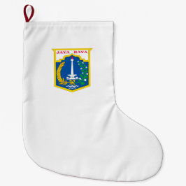Flagge von Jakarta (Stadt der indonesischen Haupts Großer Weihnachtsstrumpf