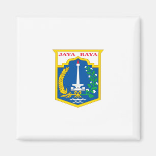 Flagge von Jakarta (Stadt der indonesischen Haupts Magnet