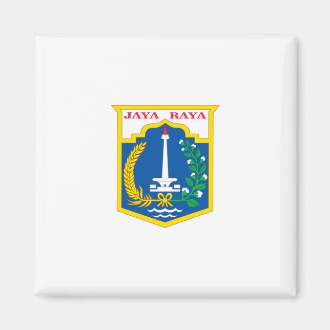 Flagge von Jakarta (Stadt der indonesischen Haupts Magnet (Vorne)