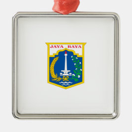 Flagge von Jakarta (Stadt der indonesischen Haupts Ornament Aus Metall