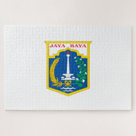 Flagge von Jakarta (Stadt der indonesischen Haupts Puzzle