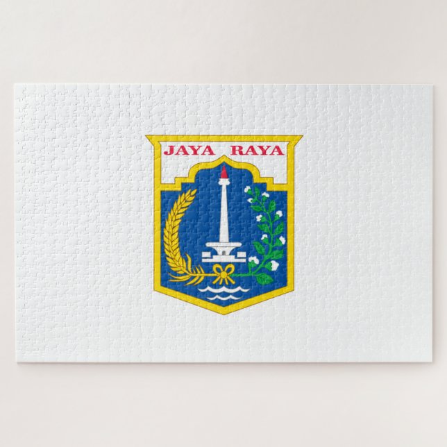 Flagge von Jakarta (Stadt der indonesischen Haupts Puzzle (Horizontal)