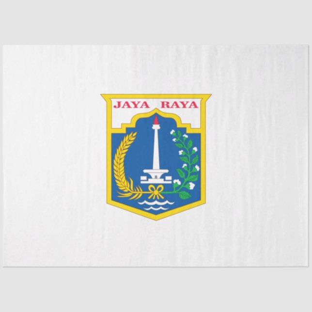 Flagge von Jakarta (Stadt der indonesischen Haupts Seidenpapier (Vorderseite)