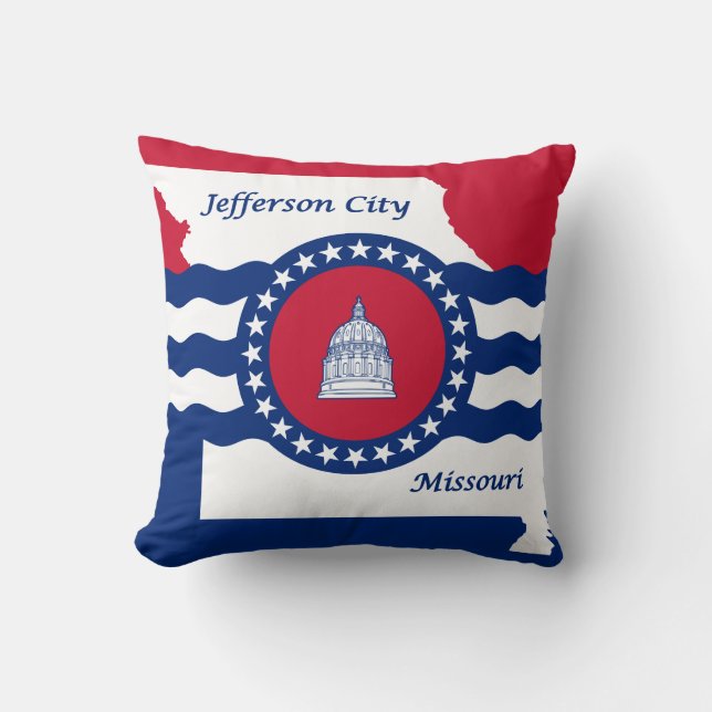 Flagge von Jefferson City, Missouri Throw Pillow Kissen (Vorderseite)