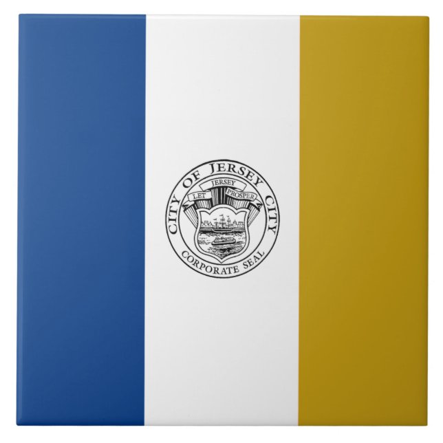Flagge von Jersey City (New Jersey) Fliese (Vorderseite)