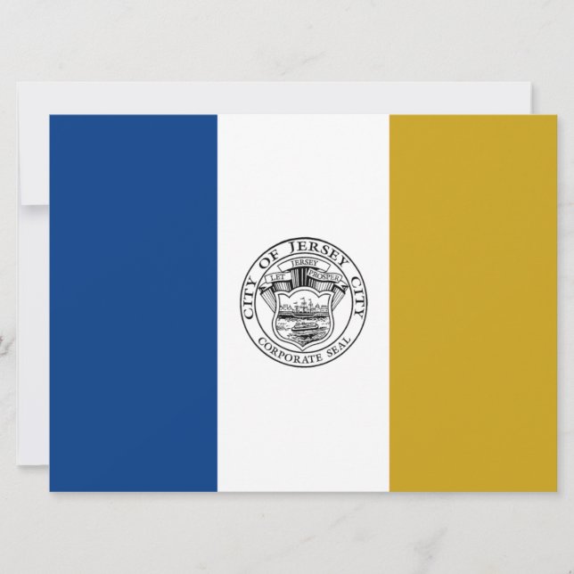 Flagge von Jersey City (New Jersey) Karte (Vorderseite)