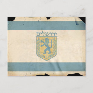 Flagge von Jerusalem, Israel Postkarte