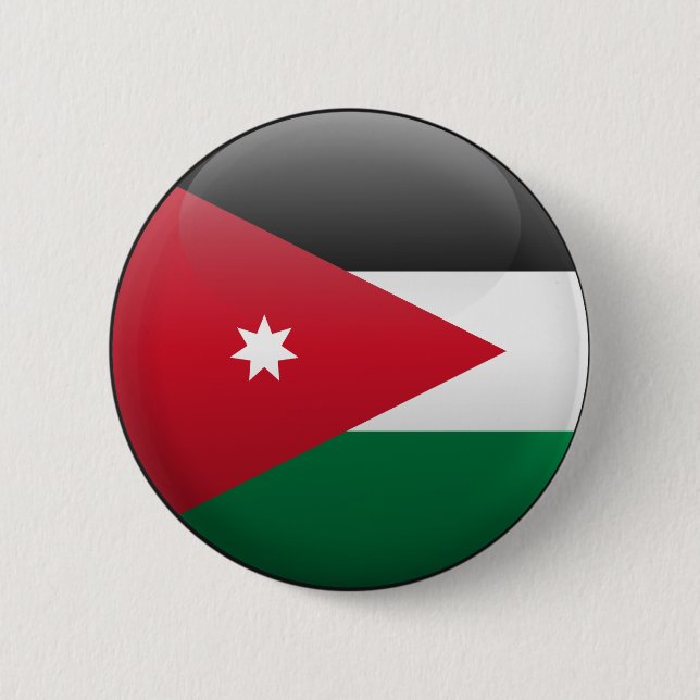 Flagge von Jordanien Button (Vorderseite)