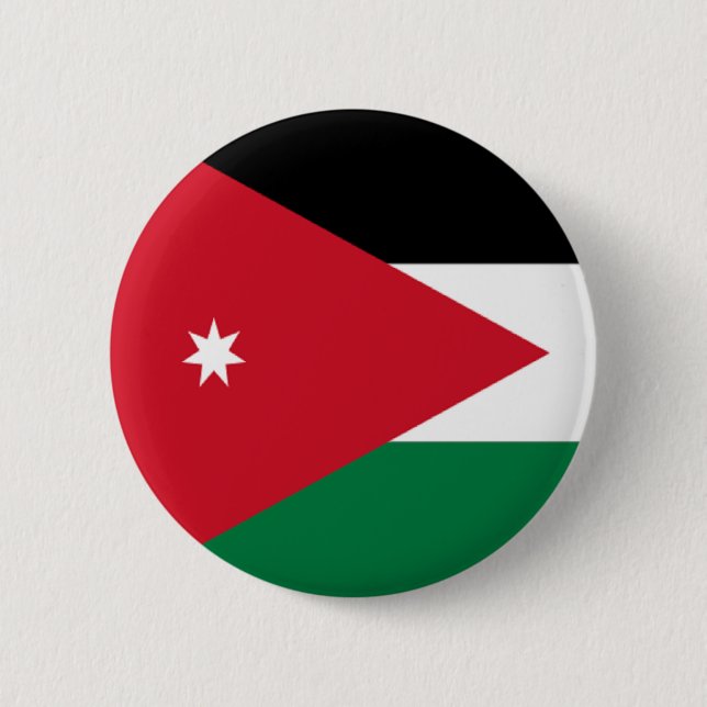 Flagge von Jordanien Button (Vorderseite)
