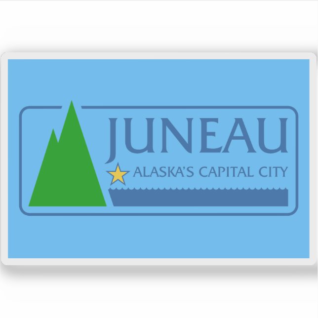 Flagge von Juneau, Alaska Aufkleber (Vorderseite)
