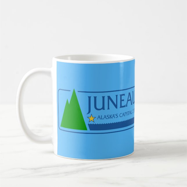 Flagge von Juneau, Alaska Kaffeetasse (Links)