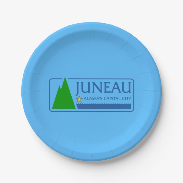 Flagge von Juneau, Alaska-Teller Pappteller (Vorderseite)