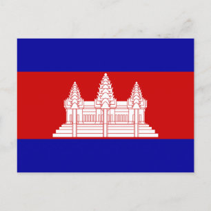 Flagge von Kambodscha Postkarte