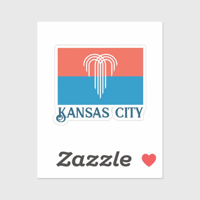 Flagge von Kansas City (2023), Missouri Aufkleber (Blatt)