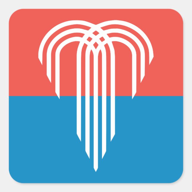 Flagge von Kansas City, Missouri Quadratischer Aufkleber (Vorderseite)