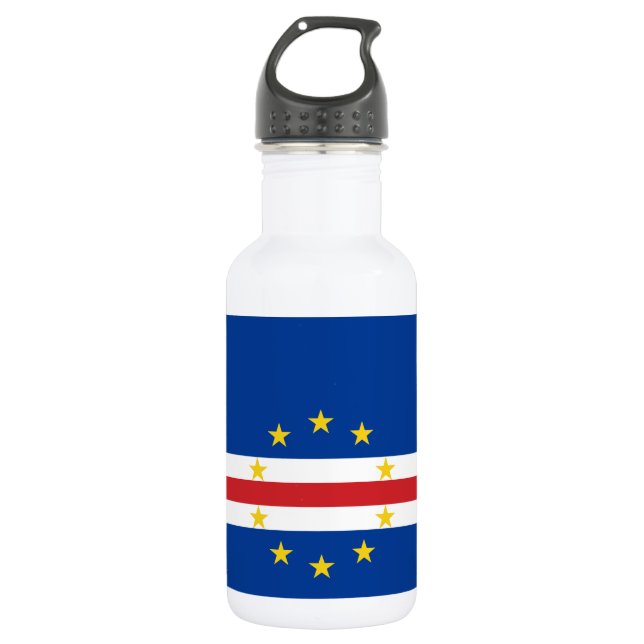 Flagge von Kap Verde Edelstahlflasche (Vorderseite)