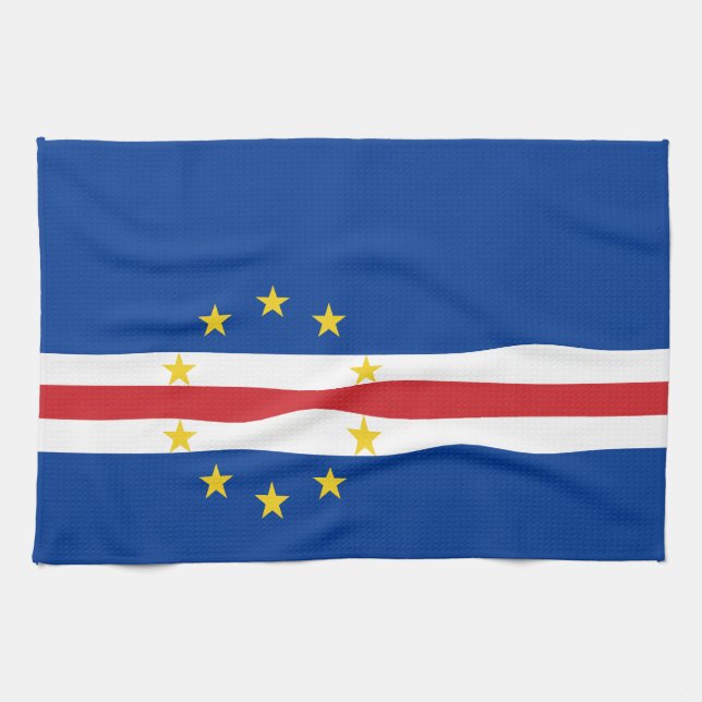 Flagge von Kap Verde Geschirrtuch (Horizontal)