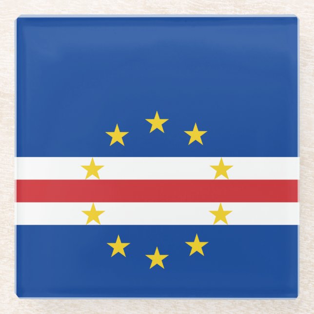 Flagge von Kap Verde Glasuntersetzer (Vorderseite)