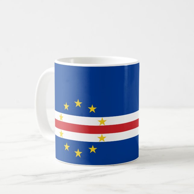 Flagge von Kap Verde Kaffeetasse (Vorderseite Links)