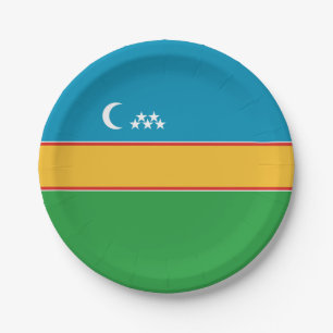 Flagge von Karakalpakstan Pappteller