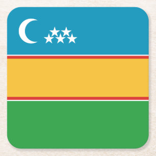 Flagge von Karakalpakstan Rechteckiger Pappuntersetzer